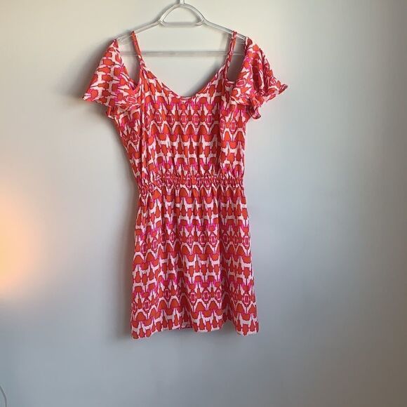 ALICE & TRIXIE  Batik  pink orange white print Party Dress Small - Picture 4 of 8